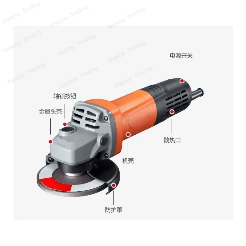 Angle grinder, polisher, hand grinder, hand-held cutting and polishing machine, power tool