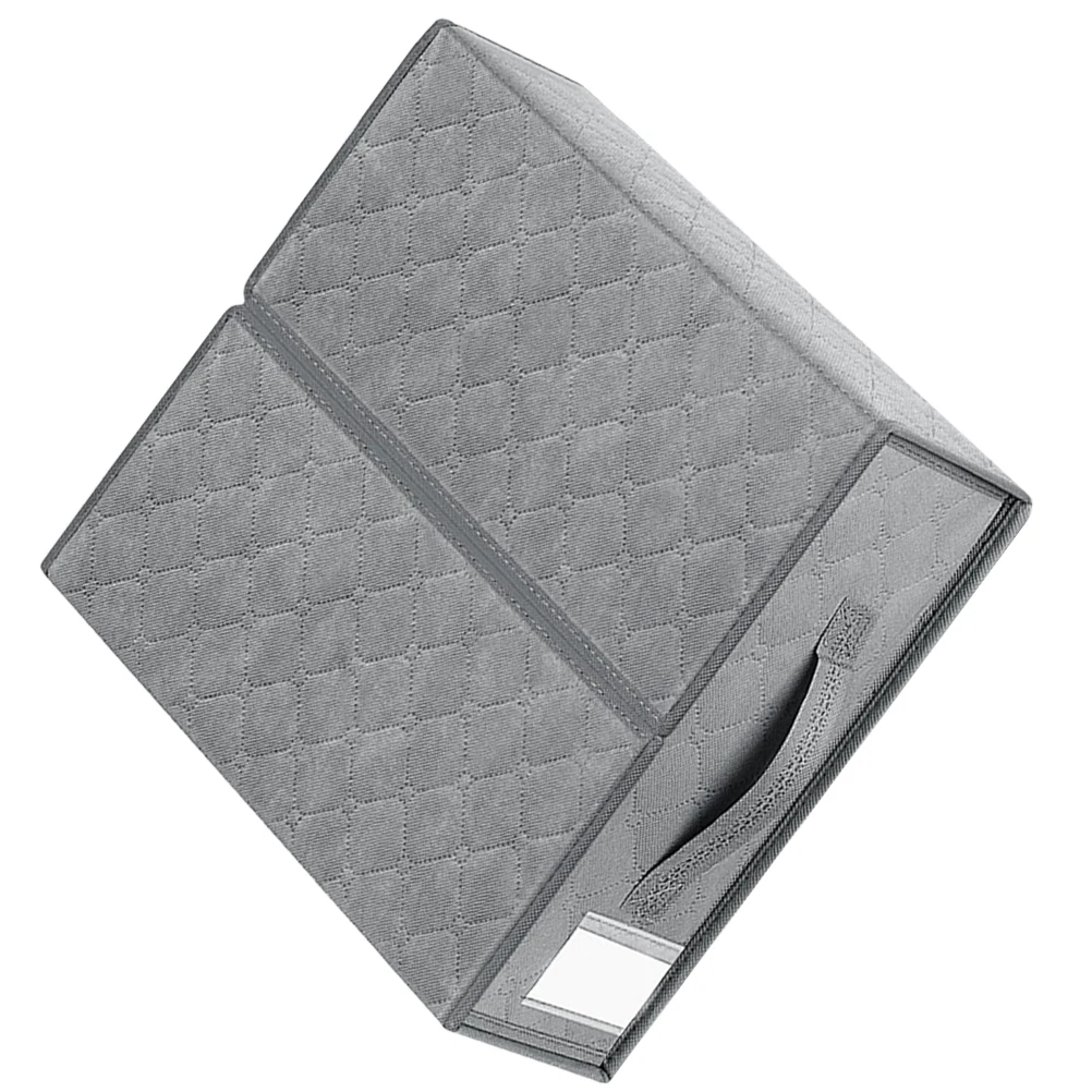 

Dustproof Storage Box Non-woven Fabric Foldable Clothes Bins Bedding Organizer Sheet Container Gray Zipper Closure Easy