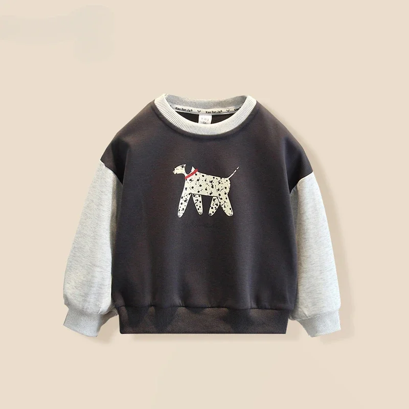 Boys sweatershirt spring and autumn 2025 new children's sports color tops for boys clothes fashionable bottoming shirt