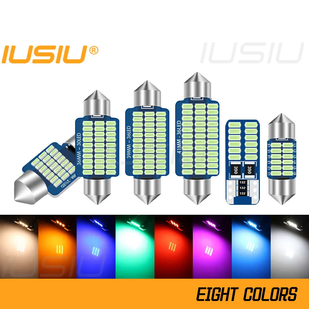 

IUSIU 12V 24V C5W Car Interior Light C10W Led T10 31 mm Festoon BA9S 28mm 31mm 36mm 39mm 41mm Bulb Warm White Truck Signal Lamp