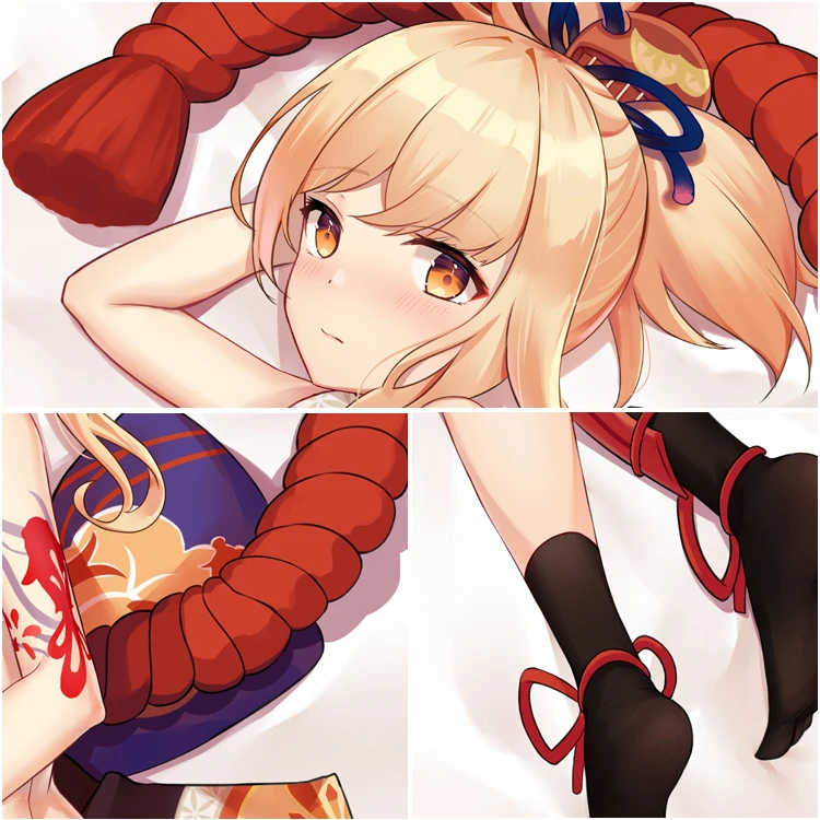 Game Anime Genshin Impact Yoimiya Sexy Loli Girl Dakimakura Hugging Body Pillow Case Otaku Pillow Cover Bedding Decor DMJSW