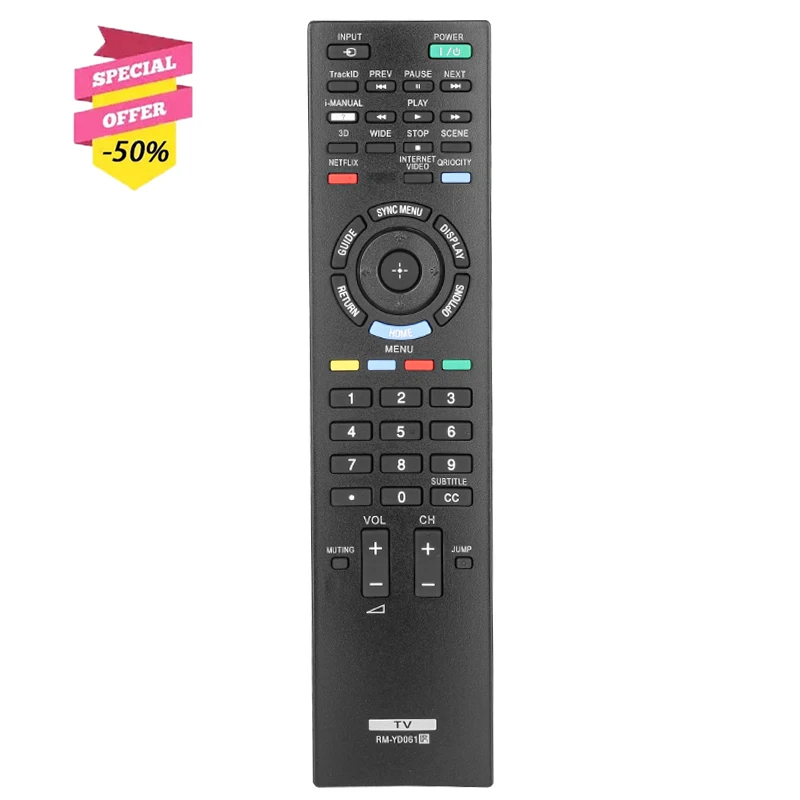 RM-YD061 Remote Control For Sony TV KDL-22EX420 KDL-26EX420 KDL-32EX420 KDL-40EX400 KDL-40EX720 KDL-40EX723 KDL-46EX523