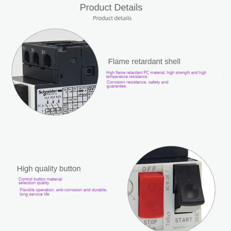 Imagem -04 - Schneider-interruptor do Motor Proteção do Começo do Motor Interruptor de Transferência do Interruptor Gv2me14c 08c 10c 16c22c32c