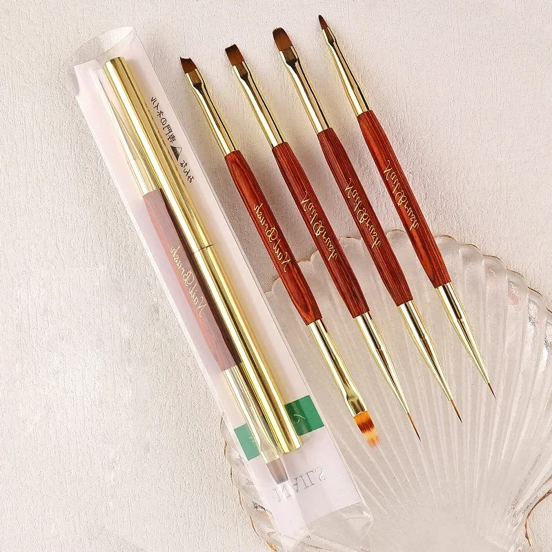 New Nail Art Brushes Dual-ended Acrylic Nail Brush  Gel Nail Polish Liner Flower Painting Drawing Manicure Tools Brushes