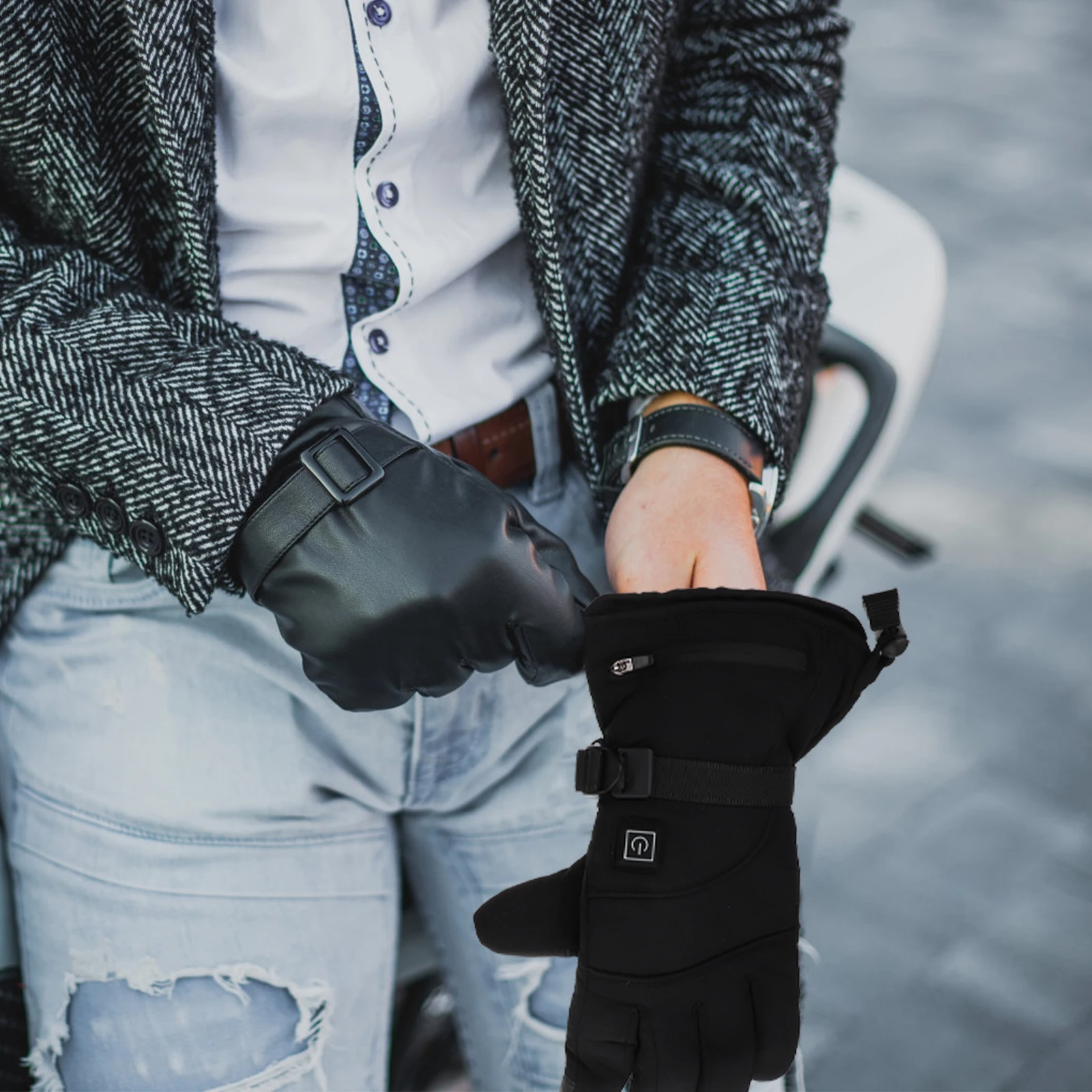 

1 Pair Windproof Thermal Touch Screen Compatible Cold Resistant Riding Cycling Skiing Gloves Warm Durable Touchscreen Gloves For