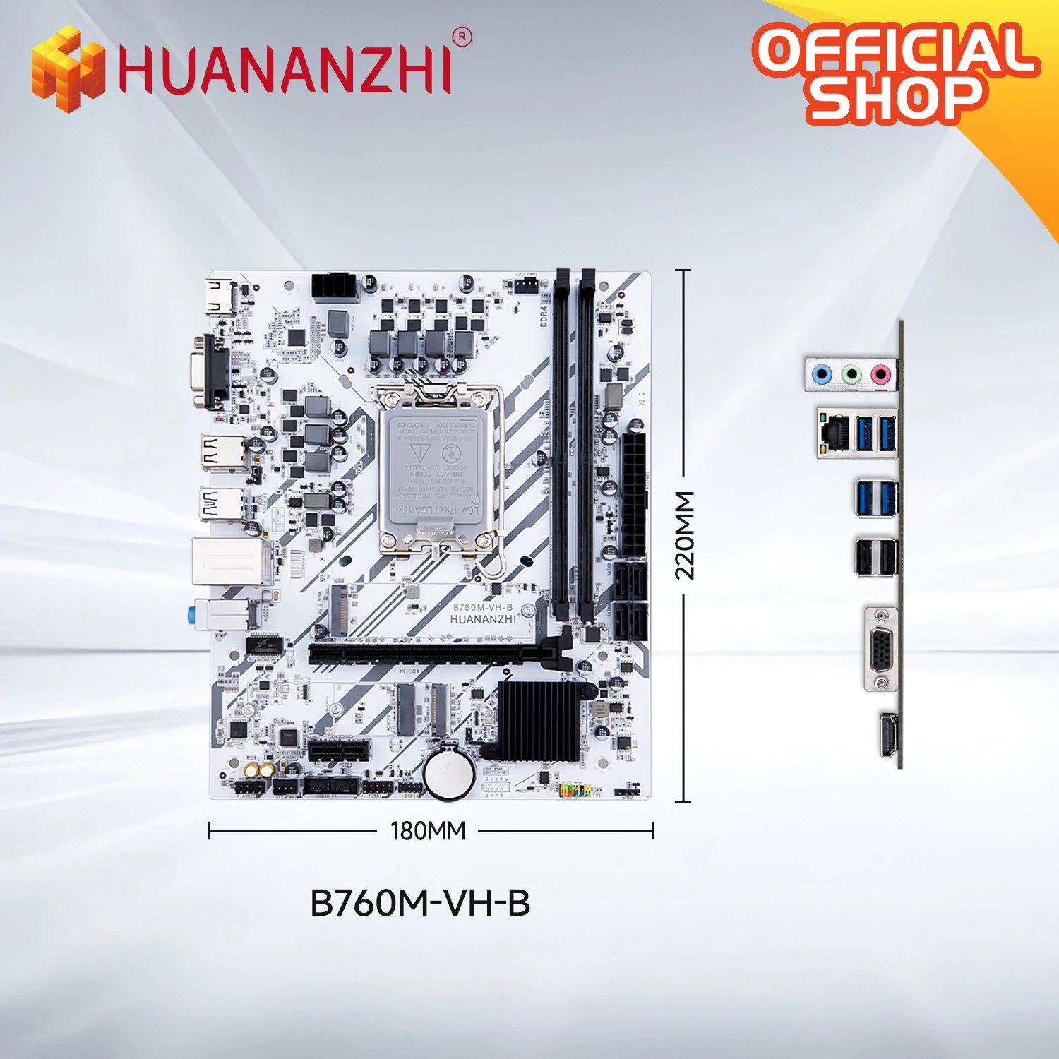 Placa base HUANANZHI B760M VH-B M-ATX DDR4 compatible con 12 13 Gen B760 Intel LGA 1700 CPU 12100F 12400F 12490F 12600F 12700F 13600F