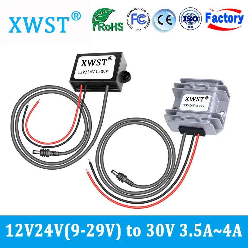 

XWST DC DC Converter 12V 24V to 30V 3.5A 4A Step Up Power Supply Boost Module Waterproof DC Plug Compatible for Starlink Mini