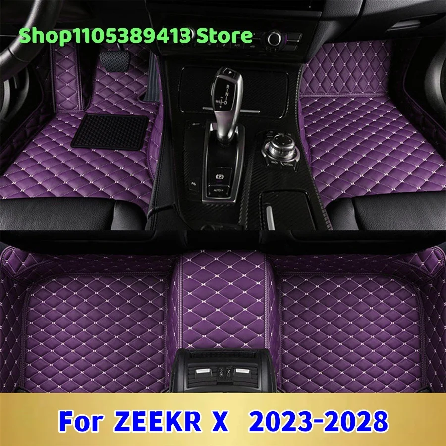 

Коврики для автомобиля из кожи, аксессуары для ZEEKR X 2023-2028, индивидуальные автомобильные коврики
