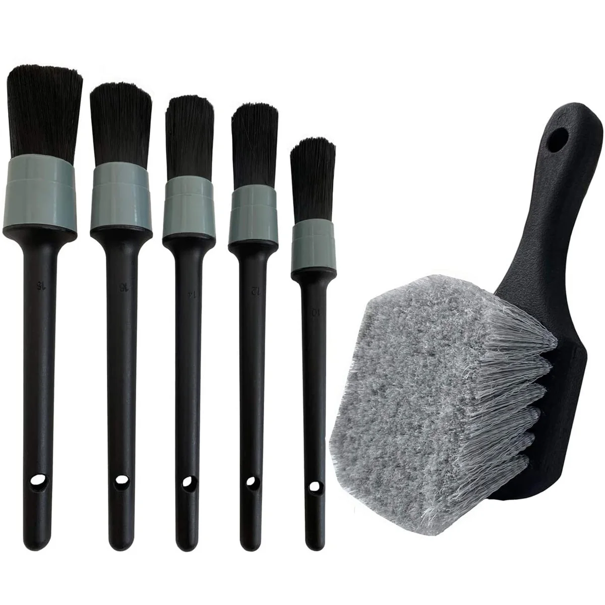 

Wheel Tire Brush, Soft Bristle Car Wash Brush, 5 Different Sizes Detailing Brush, Cleans Dirty Tires Releases Dirt