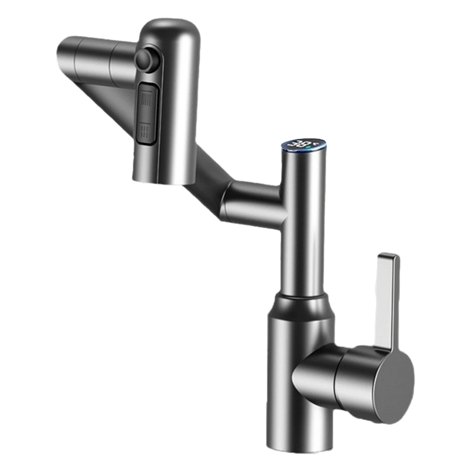 Digital Bathroom Basin Faucet Designed for Easy Use with Temperature Indicator and Complete Movement Flexibility