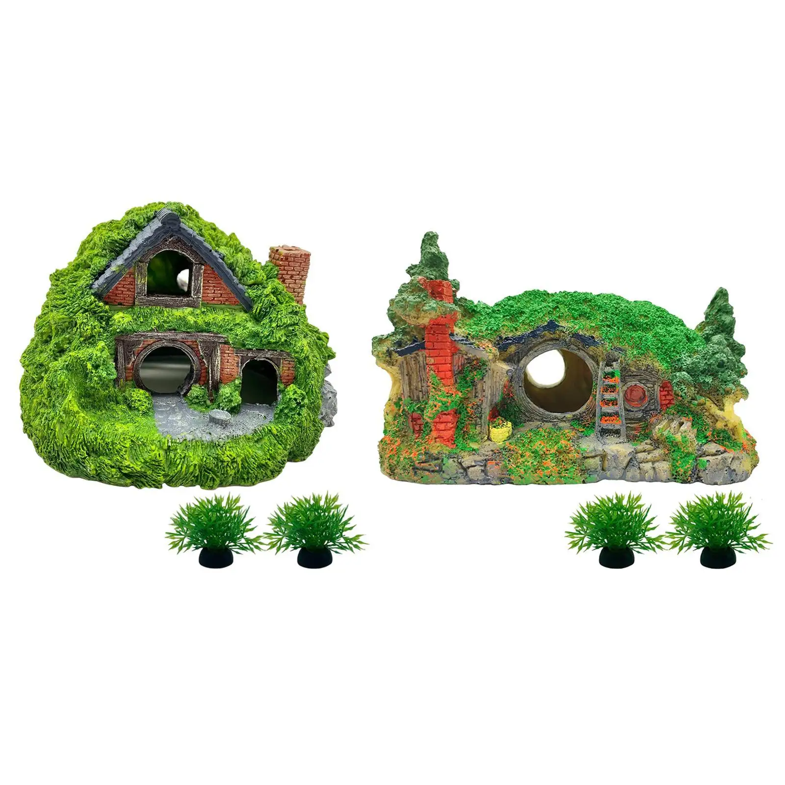 Aquarium Decor House Cave Small Fish Hideaway for Betta Fish Tank Accessories Fish Hideout Fish Tank Hut Ornament Hole Shelter