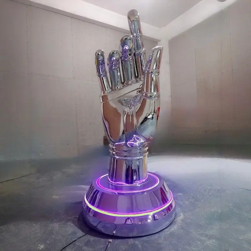 Bar nightclub decorative ornament luminous robotic arm sculpture shopping mall Meichen creative bergamot art palm ornament