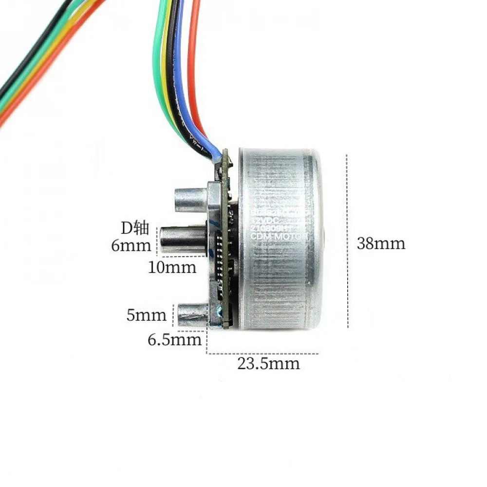 BL3825O-067 Outer Rotor Brushless Motor DC12V 3800RPM Support PWM Speed Control Forward Reverse 6mm D-Shaft Brushless Motor