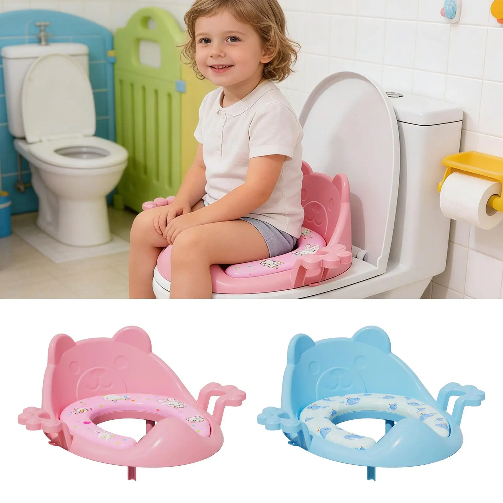 Kids Toilet Seat Non Slip Easy To Clean Cushion Pad Potty Training Cushion For Boys Girls Children Kid Traveling Home Bathroom