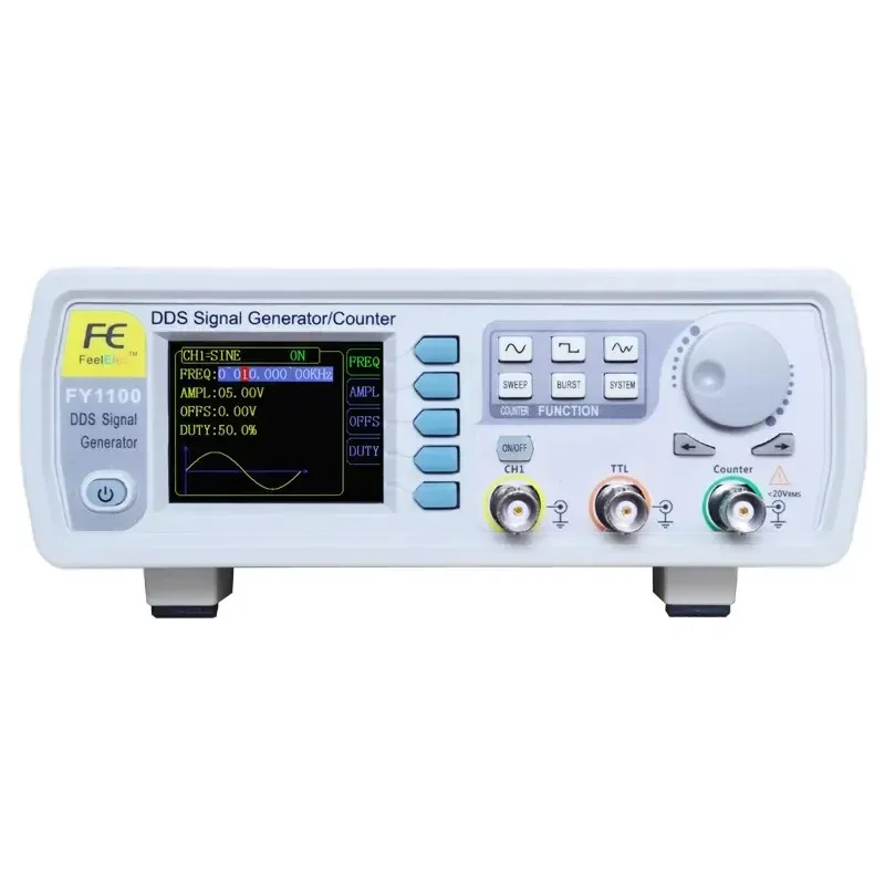 

FeelTech FY1100-5M FY1100-02M 2MHZ 5MHZ Single Channel Signal Generator DDS Signal and TTL Level Output Waveform Pulse Function