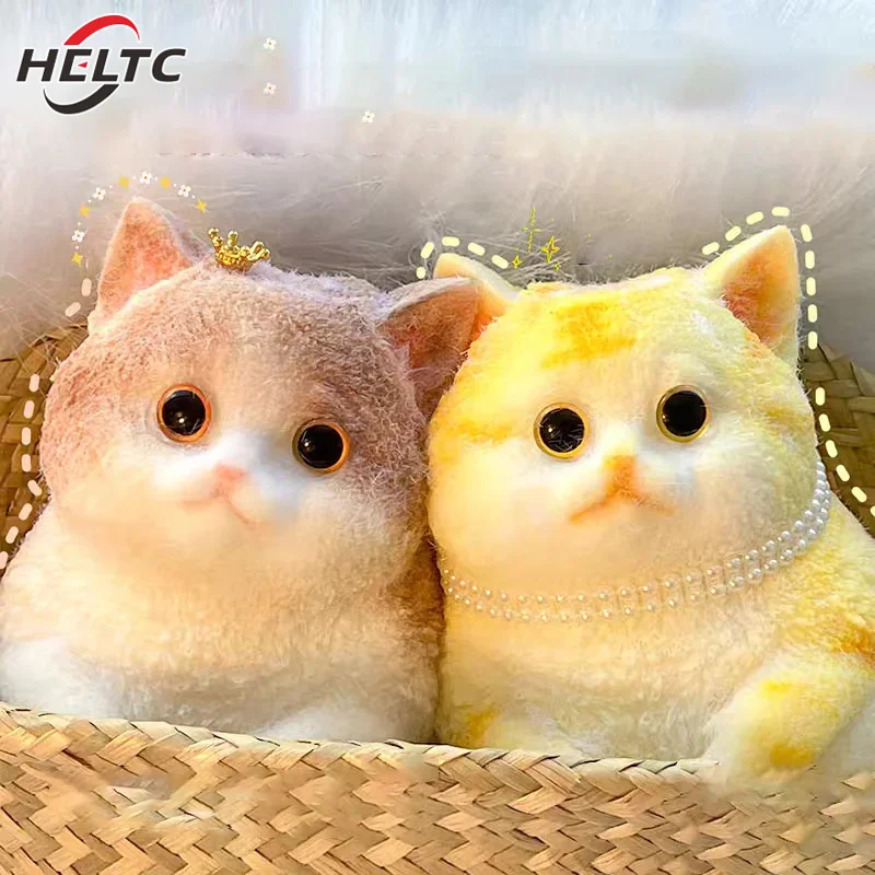 Schattige grote Kitty Cat Taba siliconen Fuzzy Super Big Cat Kitten handgemaakte knijpspeeltje Mochi speelgoed Hand Relax Stress Release Gift