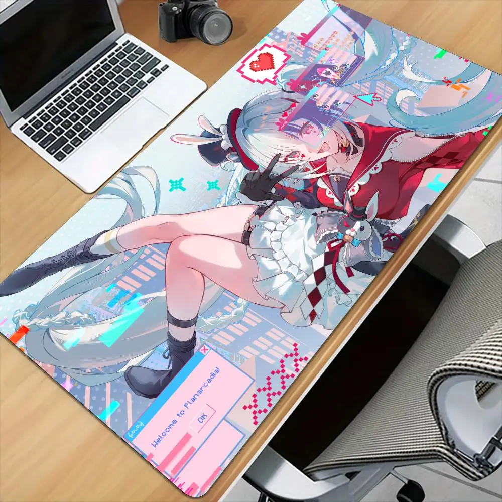 Large Waifu 90x40cm Space Fantasy Girl Extra Large Thick Mouse Pad Non Slip Rubber Base Stitched Edge Desk Mat For PC Laptop