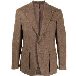 Jaqueta elegante de espinha de espinho masculina, terno de negócio, blazers casuais de peito único, novos ternos e blazers