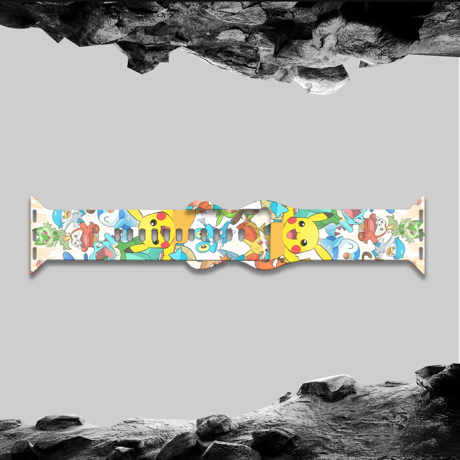 Cinturino Pocket Monster Print per iWatch 11 10 9 8 Bracciale sostituibile con cinturino in silicone per Apple Watch 46mm 44mm 42mm 41mm cinturino