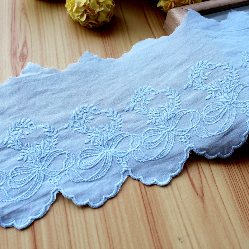 Cotton Embroidered Flower Lace Fabric, Sewing Applique, Ribbon Collar, Wedding Guipure Decor, Dubai, DIY, White Pink Black Blue