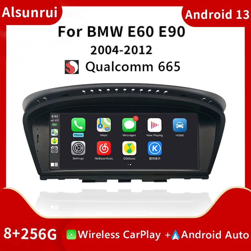 Qualcomm Snapdragon 665 Carplay AutoRadio Android 13 For BMW Series 5/3 E60 E61 E62 E63 E90 E91 CICCCC Screen Stereo Multimedia