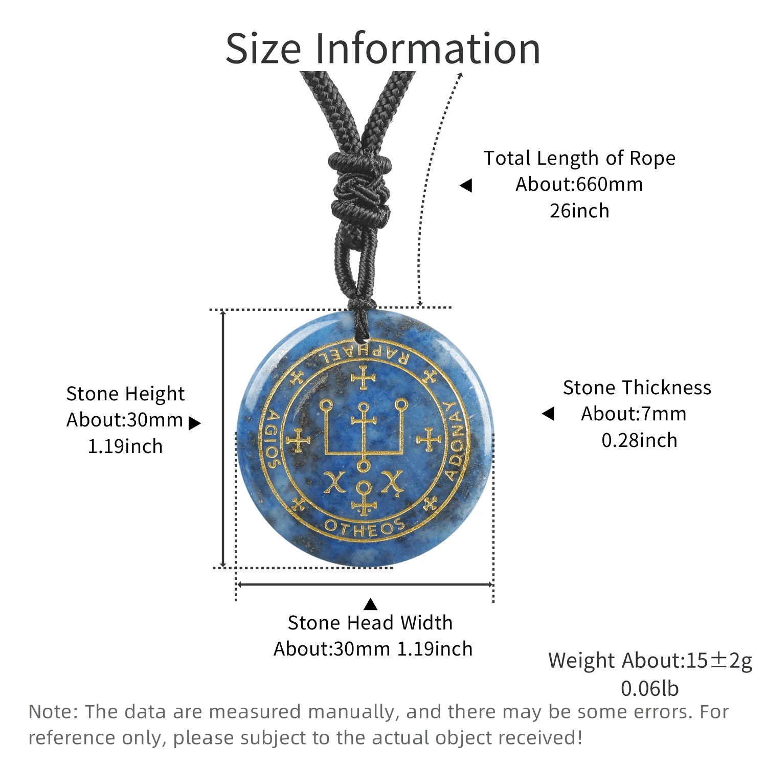 Natural Quartz Stone Lapis Lazuli Seven Angel Secundadeian Holy Spirits Archangel Pendant Necklace Charm Men Women For Jewelry