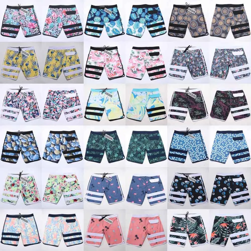 Quick-Dry Waterproof Bermuda Men's Surfing Pants Fitness Competition Beach Shorts Elastic Casual Boardshorts Swimming Trunks DDD