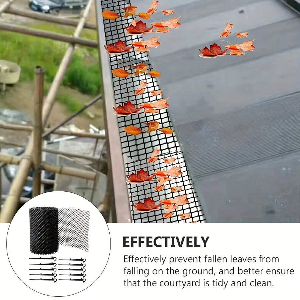 شبكة حماية مزراب بلاستيكية ، شبكة حجب الأوراق ، وضع قباقيب المجاري ، السياج ، 1 روض
