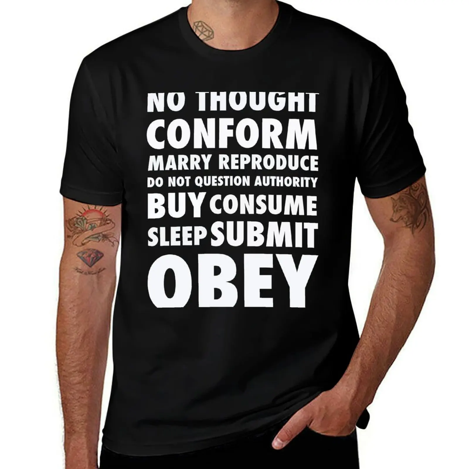They Live - Hidden Messages - White T-Shirt Holiday Vacation Tee Shirt T-Shirt