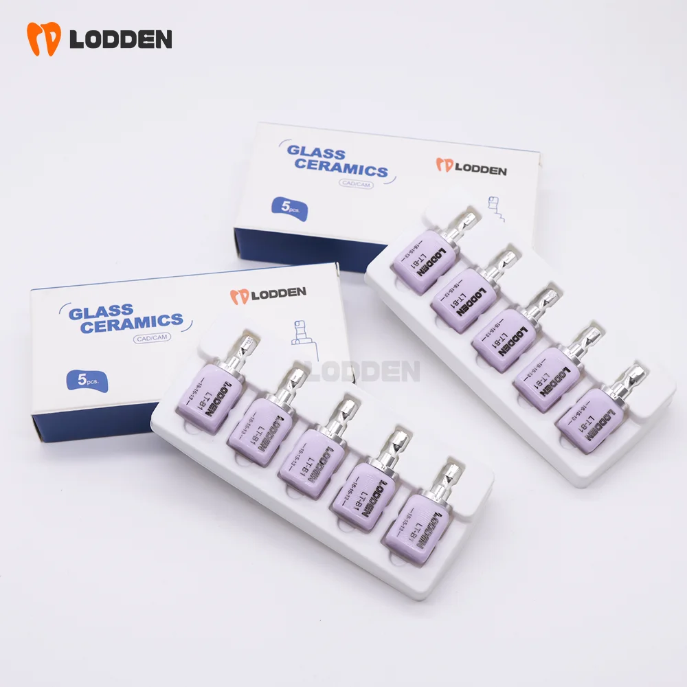 10 buah Lodden Lithium disilikat blok C14 Dental kaca keramik kubus LT/MT/MO/HT untuk CAD CAM Sirona Cerec sistem penggilingan