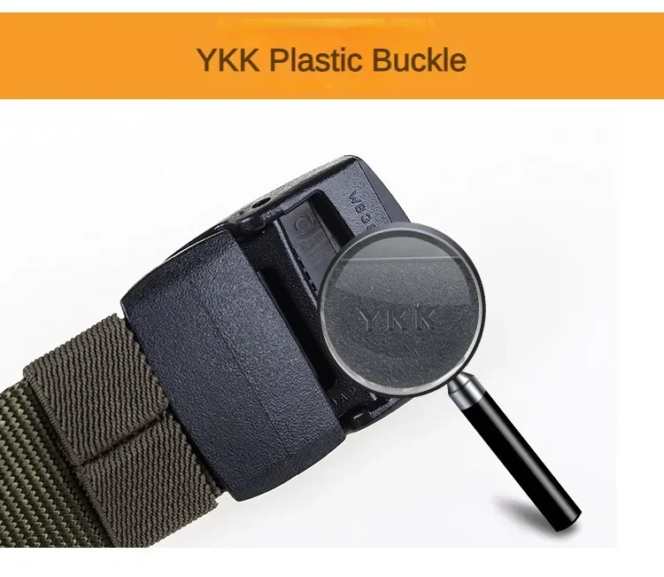Ykk Kunststoffs chnalle Nylon gürtel für Frauen und Männer Metall freier Hüftgurt Sicherheits inspektion Student Militär Trainings gürtel für Männer – Detail 7