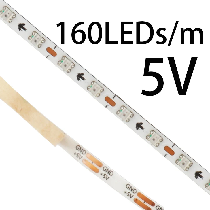 Superdünnes 3 mm WS2812b LED-Streifenlicht, DC 5 V, 12 V, individuell adressierbar, SPI, RGB-Pixel, LED-Band, Traumfarbe, DIY