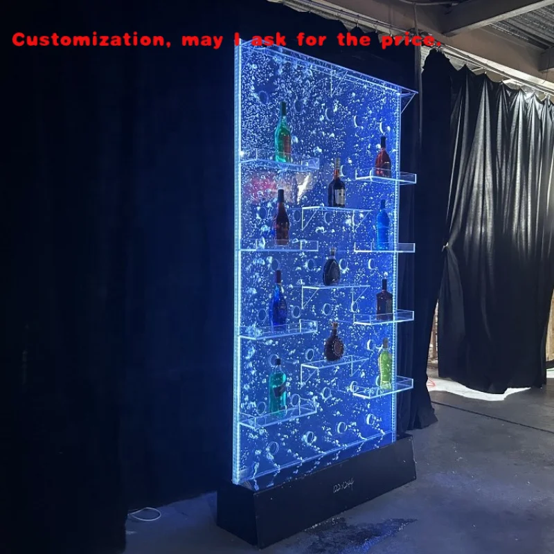 

на заказ.Перегородка для ресторана, акриловая настенная светодиодная лампа для комнаты плюс винный шкаф, пузырьковая стена