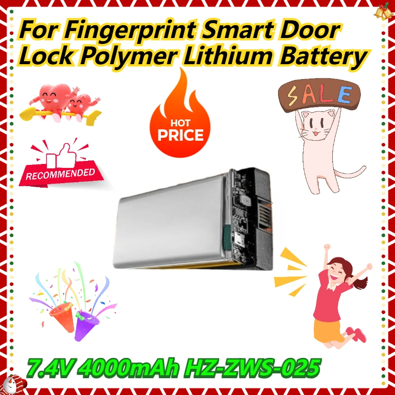 

7.4V 4000mAh HZ-ZWS-025 For Fingerprint Smart Door Lock Polymer Lithium Battery