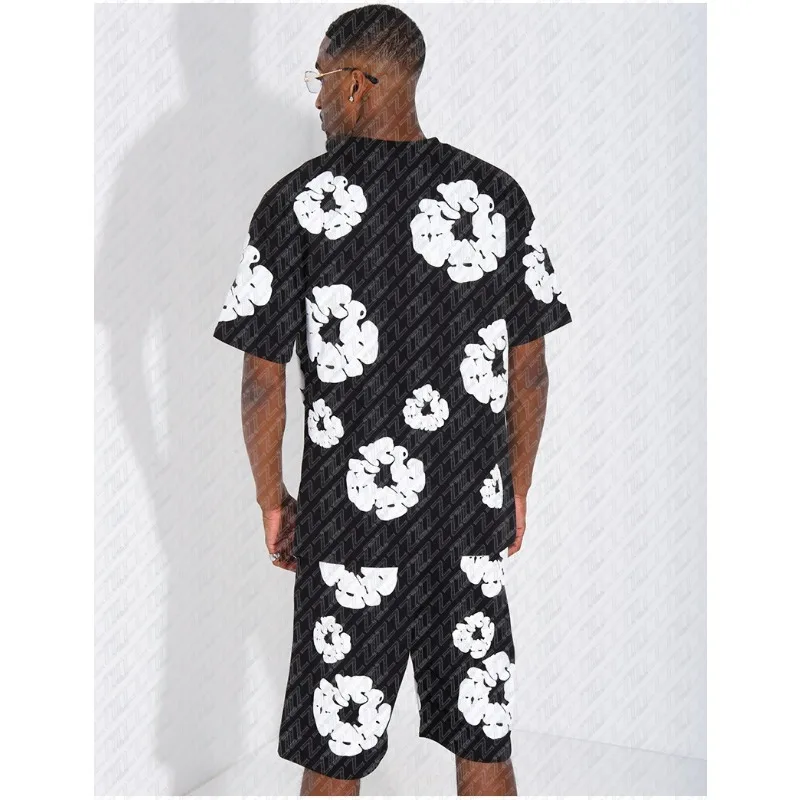 Popular Cultural Clothing, Men's T-shirt Sets, Floral Printed Clothing, A Must-have for Men, Hot Selling, Limited Edition Sales view 2