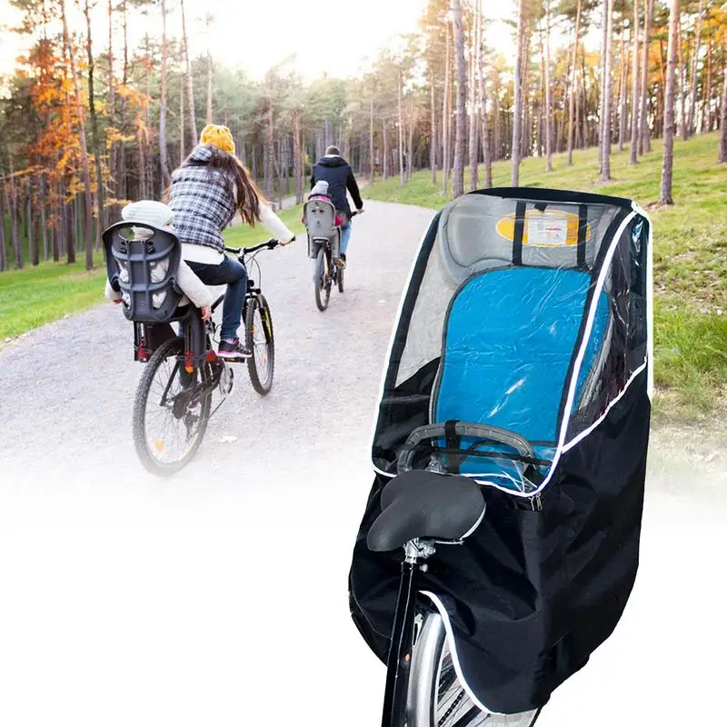 Waterproof Bicycle Rain Cover Waterproof Bike Child Seat Rain Canopy Bicycle Rain Cover With Transparent Window Riding Accessory