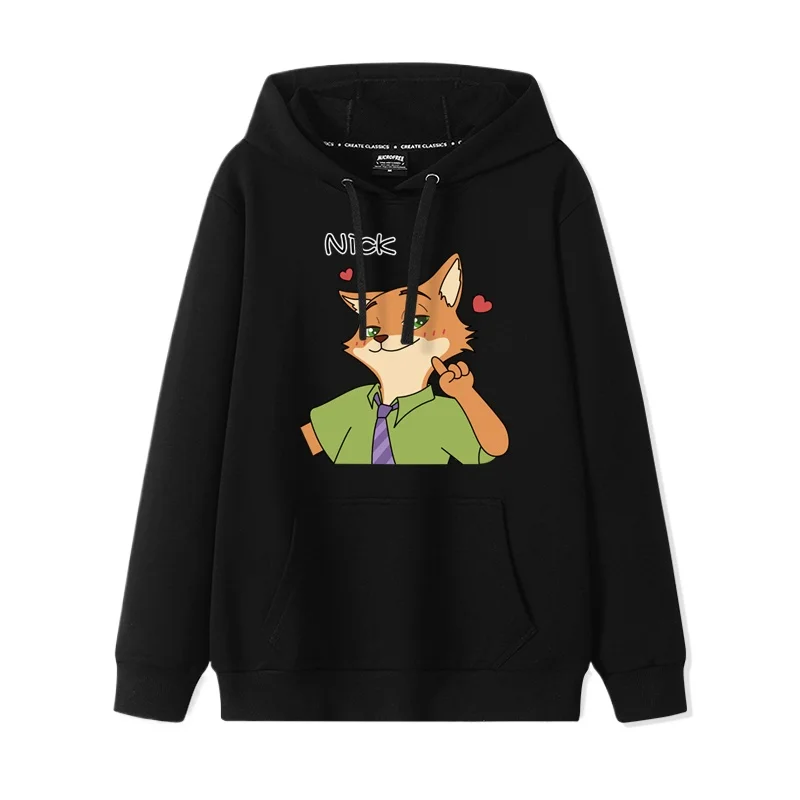 Couple Sweater Hooded Korean Version Loose Pullover Jacket Zootropolis Anime Hoodie Judy Hopps Cute Pattern Nick Wilde New