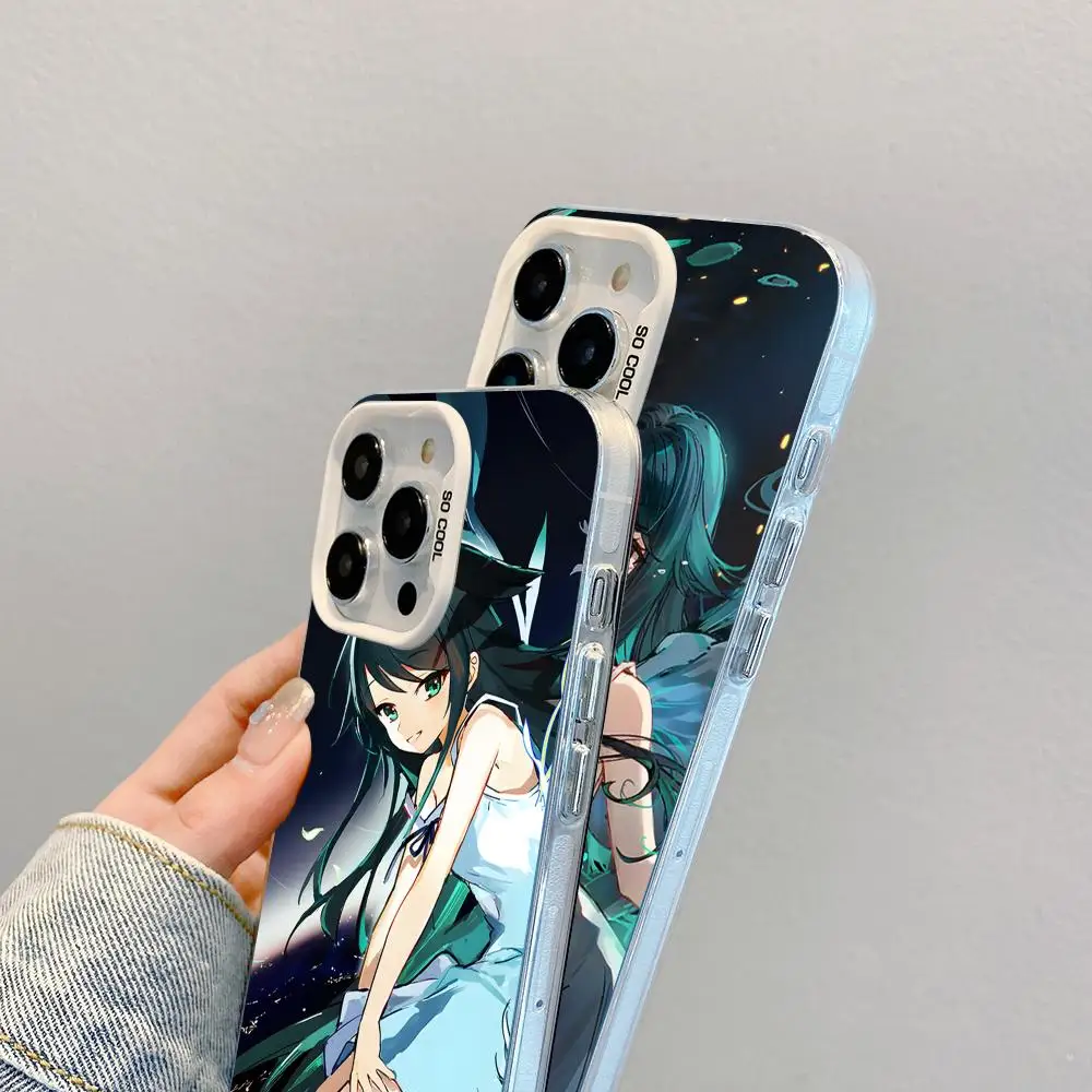 Saya no Uta حافظة هاتف محمول لهاتف آيفون 17 16 15 14 13 12 11 X XR XS 8 7 Air Pro Max Plus غطاء أبيض شفاف ملون