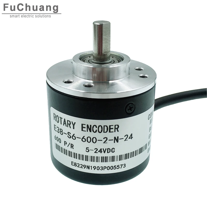 E38 Incremental Optical Rotary Encoder 5-24V DC 360P/R 400P/R 600P/R AB Two Phases 6mm Shaft outputing NPN or Voltage