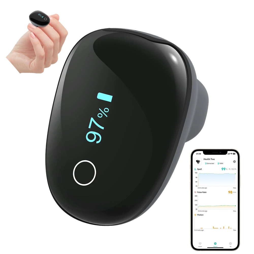 

HealthTree перезаряжаемый пульсоксиметр на кончике пальца мини-оксиметр монитор насыщения кислородом для SpO2/сердечного ритма/PI измеритель сердечного ритма