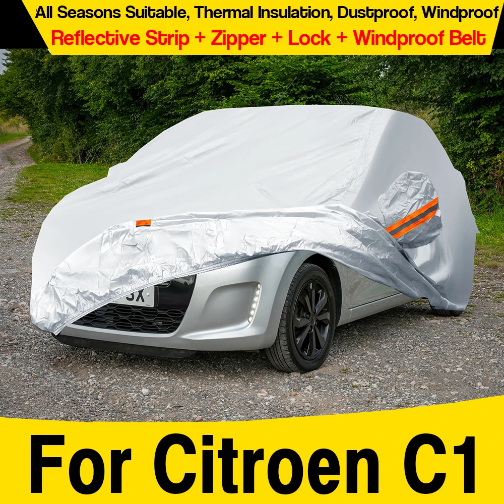 

Автомобильный чехол для Citroen C1 2005-2025, подходит для любой погоды, защита от дождя, снега, пыли, ветра, солнца