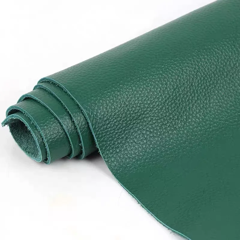 Whole piece of green leather, cut into sofa seats, genuine leather mouse pad, leather fabric, first-layer cowhide, thickened lea