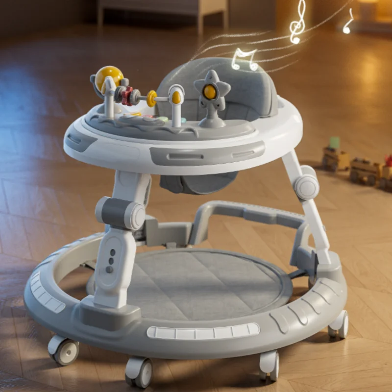 Faltbarer Lauflernwagen für 6-30 Monate alte Babys, multifunktionaler Baby-Lauflernwagen mit Musik-Disc, rutschfester Lauflernwagen