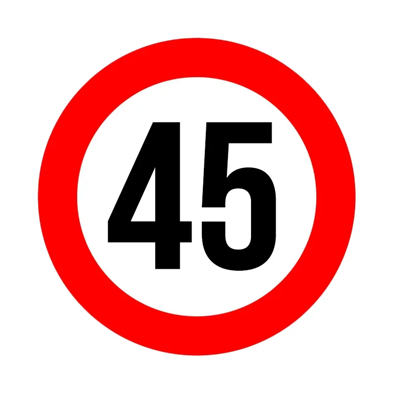 

Fashion Creative Speed Limit 45 Km Car Sticker Pvc Personality Waterproof Auto Beautifully Decorated Decals Customizable 30cm