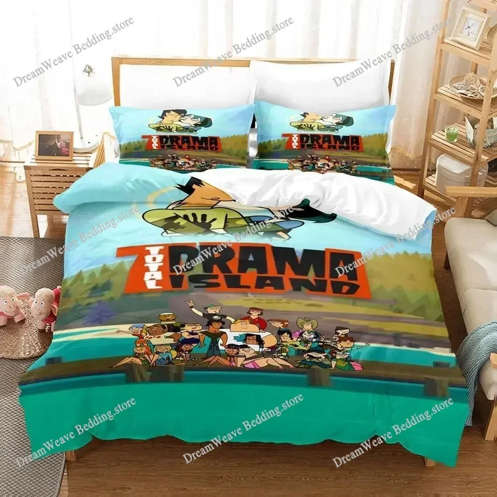 3D Printed Anime Total Drama Bedding Set Boys Girls Twin Queen Size Duvet Cover Pillowcase Bed Kids Adult Home Textileextile741