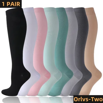 19 Styles Compression Stocking Blood Circulation Promotion Slimming Compression Socks Anti-Fatigue Comfortable Solid Color Socks