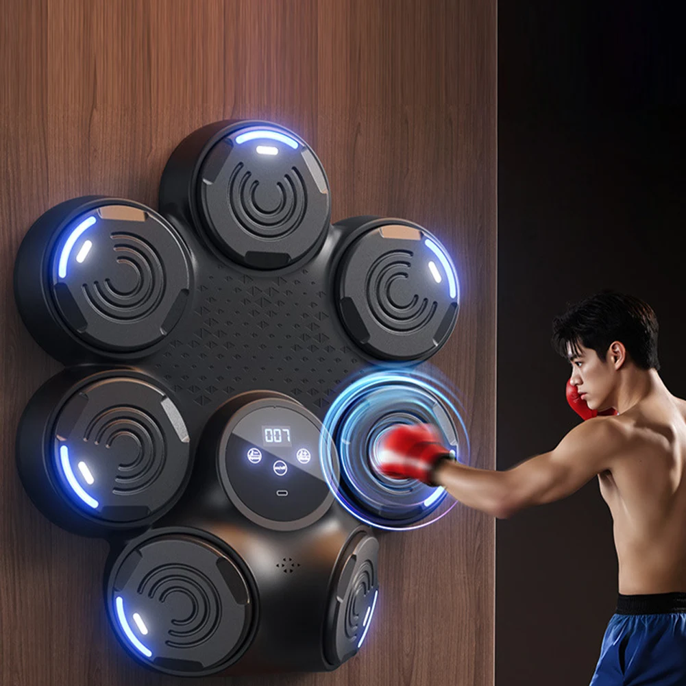 Music Boxing Machine Boxing Workout Machine Bluetooth-Compatible Wall-Mounted Exercise Equipment Adjustable Speed for Home Gym