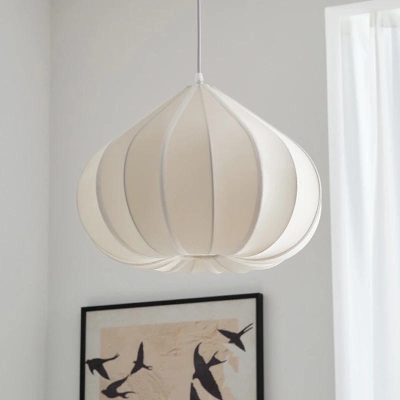 Cloth Led Pendant Lights Wabi-Sabi Living Dining Room Chandelier Lighting Decor Bedroom E27 Hanging Lamp Fixtures