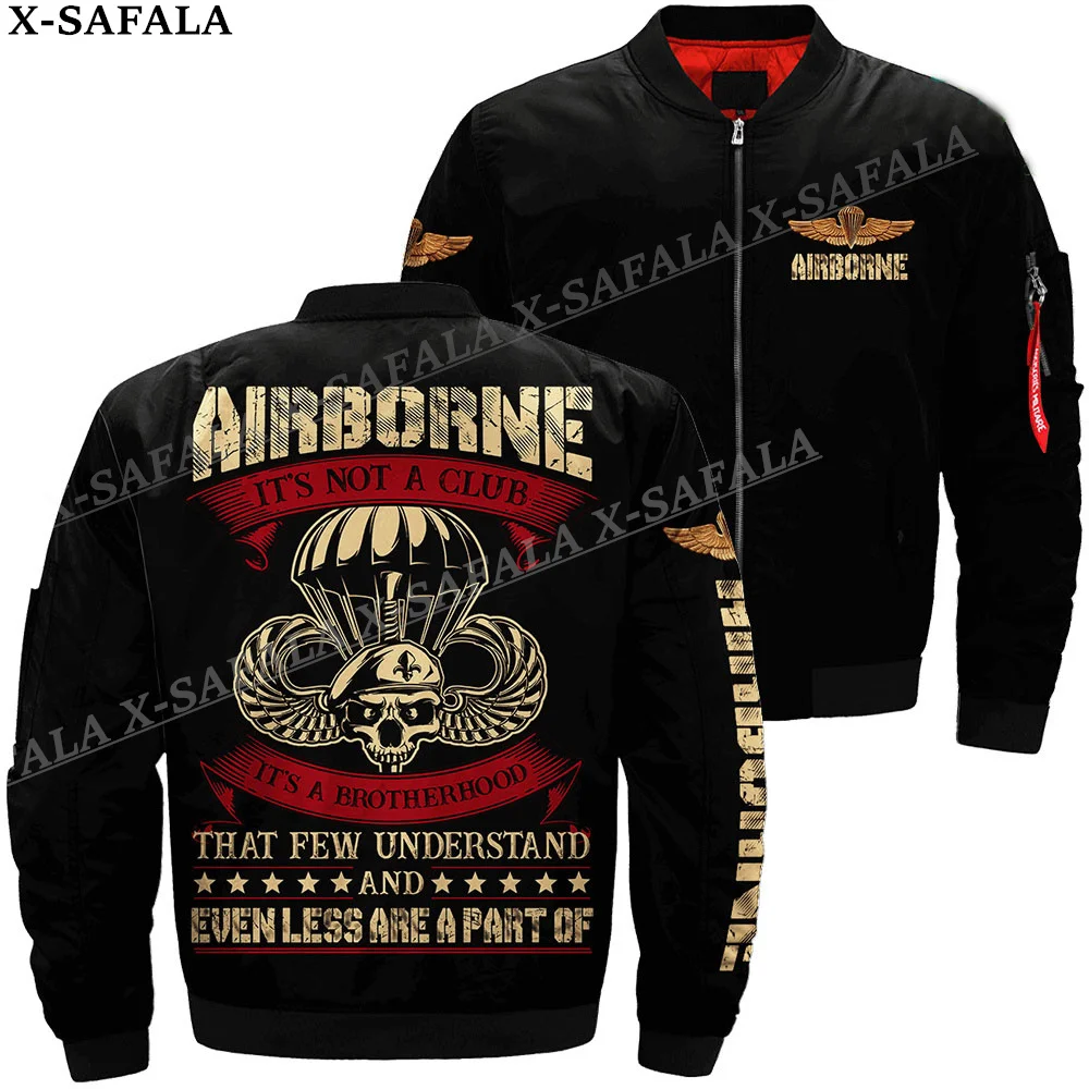 AIRFORCE Veterans Army 3D Bomber Jackets Zipper Flight Jacket Casual Thick Coat Unisex Harajuku Women Streetwear-3