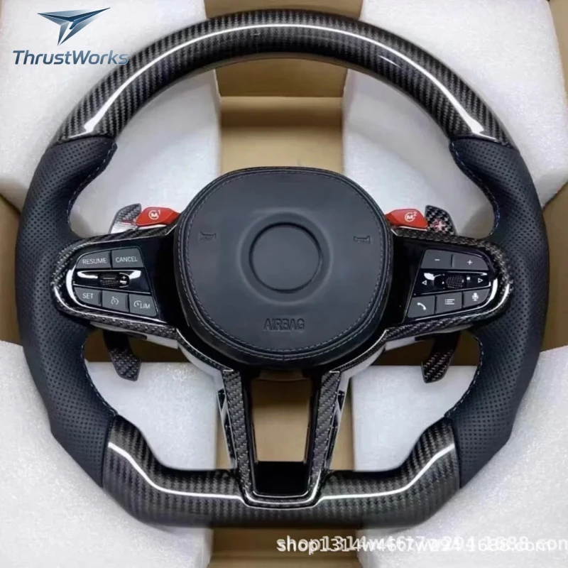 

TOP Carbon Fiber Sport Steering Wheel G/F Series With M1/M2 Red Paddle Shifters